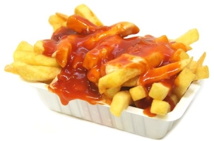 Groot friet met ketchup